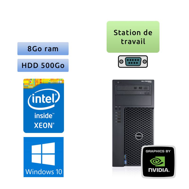 Dell Precision T1700 - Windows 10 - i5 8GB 500GB - Clavier/Souris - Ordinateur Tour Workstation PC Dell Precision T1700 - Windows 10 - i5 8GB 500GB - Clavier/Souris - Ordinateur Tour Workstation PC