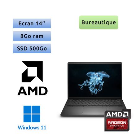 Dell Pro 14 Essential PV14255 - Windows 11 - Ryzen 5 8Go 500Go SSD - 14 - Webcam - Pc Portable Neuf