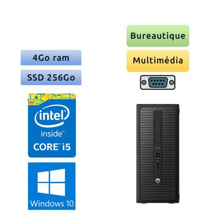 HP ProDesk 600 G1 MT - Windows 10 - i5 4GB 256GB SSD - Ordinateur Tour PC