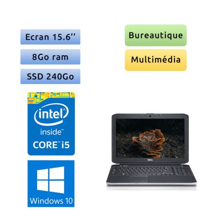 Dell Latitude E5530 - Windows 10 - i5 8Go 240Go SSD - 15.6 - Webcam - Ordinateur Portable PC